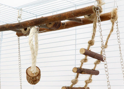 Timbello SwingStep – Hängende Holzbrücke für Kleintiere